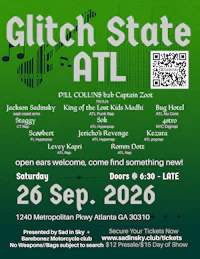 a flyer for glitch state atlanta